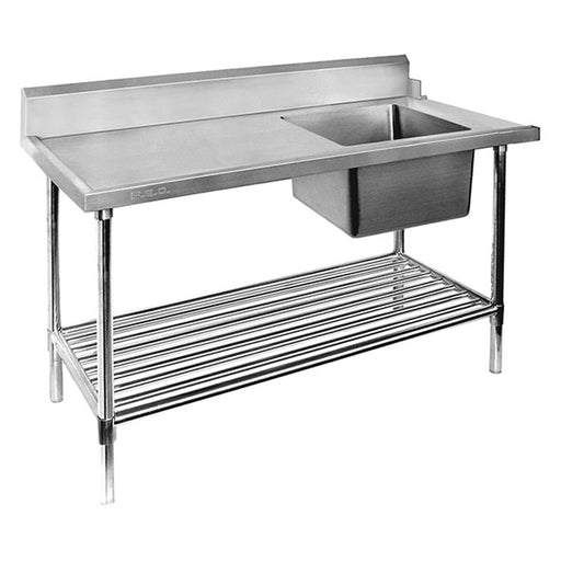 Modular Systems SSBD7-1500R/A - Premium Stainless Steel Dishwasher Inlet Bench with Single Sink, Right Hand 1500 x 700mm