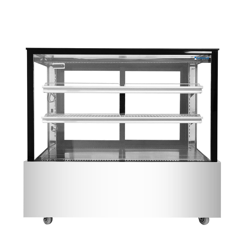 Bonvue FED SSU120-2XB - 1200mm Black Trim Square Glass Cake Display