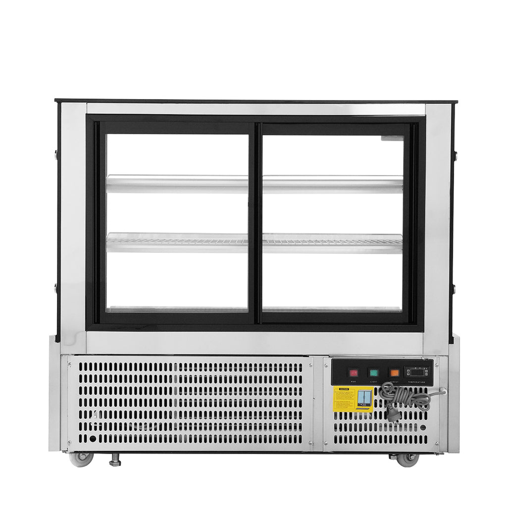 Bonvue FED SSU120-2XB - 1200mm Black Trim Square Glass Cake Display - image 4