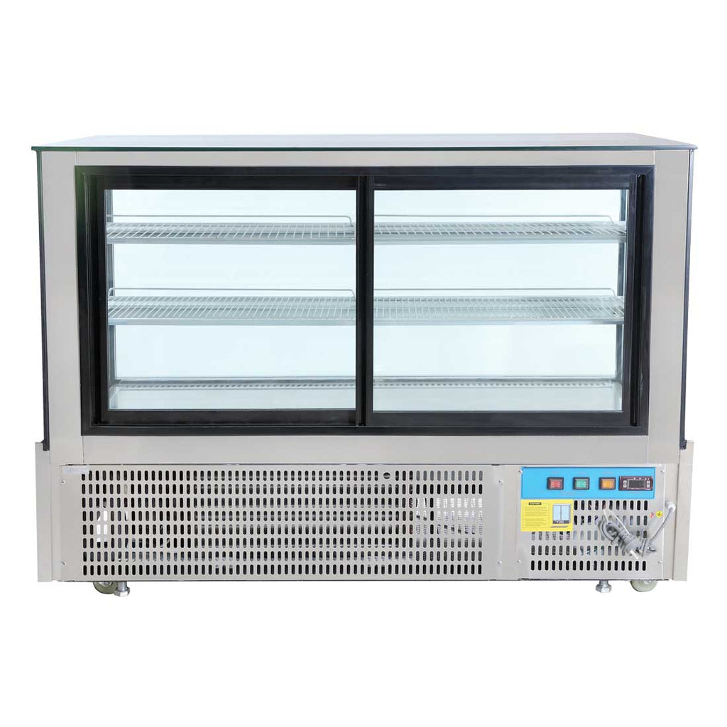 Bonvue FED SSU150-2XB - 1500mm Black Trim Square Glass Cake Display - image 3