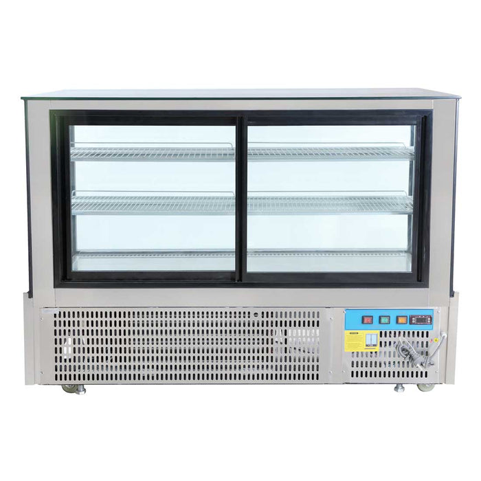 Bonvue FED SSU150-2XB - 1500mm Black Trim Square Glass Cake Display - image 3