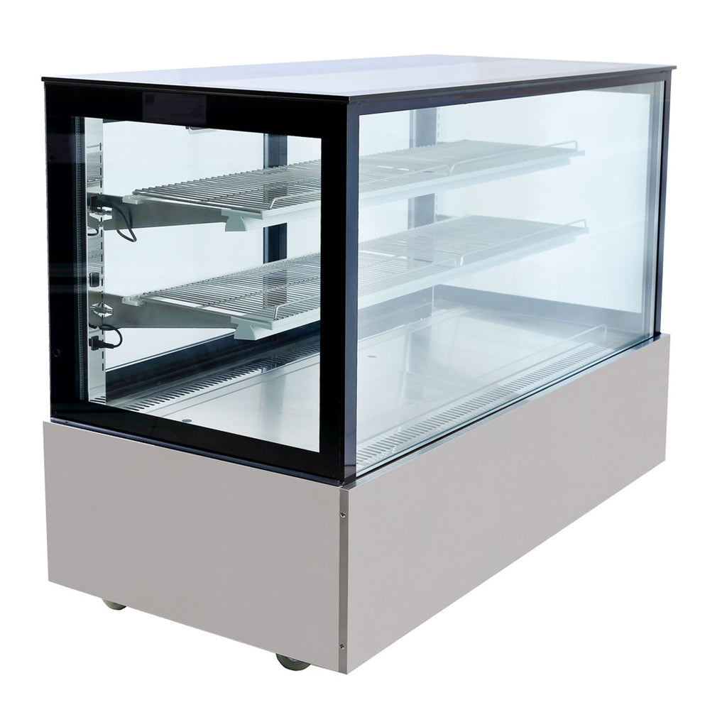 Bonvue FED SSU150-2XB - 1500mm Black Trim Square Glass Cake Display - image 2
