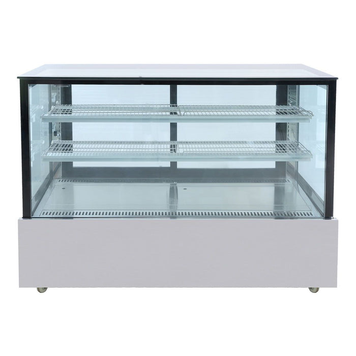 Bonvue FED SSU150-2XB - 1500mm Black Trim Square Glass Cake Display