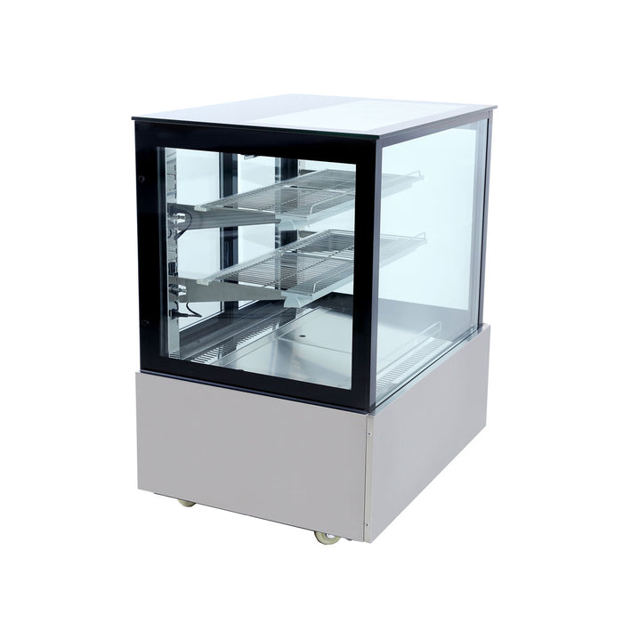 Bonvue FED SSU90-2XB - 900mm Black Trim Square Glass Cake Display - image 2