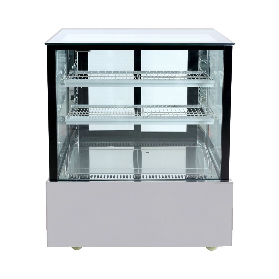 Bonvue FED SSU90-2XB - 900mm Black Trim Square Glass Cake Display