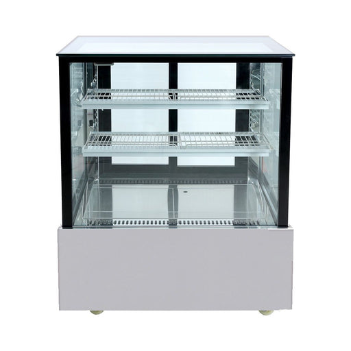 Bonvue FED SSU90-2XB - 900mm Black Trim Square Glass Cake Display