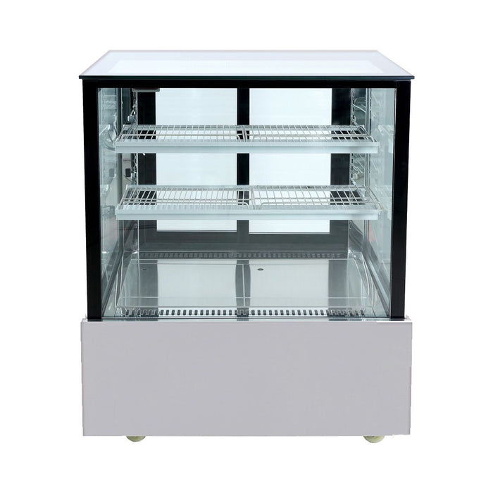 Bonvue FED SSU90-2XB - 900mm Black Trim Square Glass Cake Display
