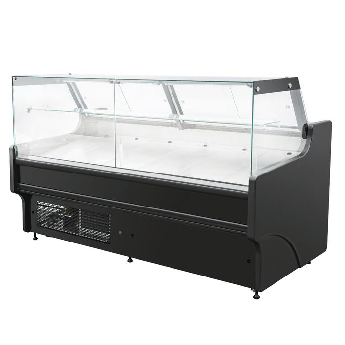 FED Thermaster ST15LK - Square Glass Deli Display Fridge Black 1580mm - image 3