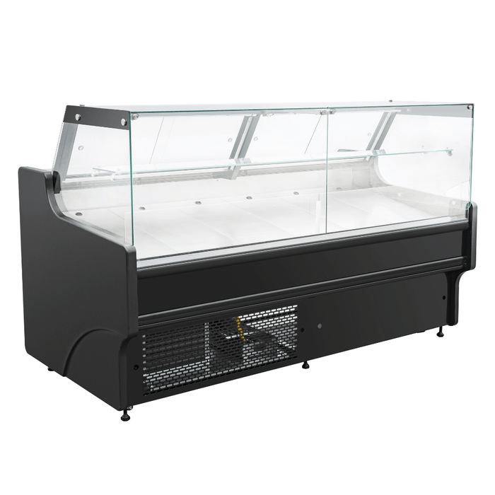 FED Thermaster ST25LK - Square Glass Deli Display Fridge Black 2580mm - image 2
