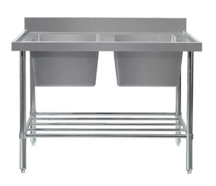Simco SS2624 - Stainless Steel Double Sink Bench 2400 x 600mm - image 3