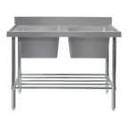 Mixrite SS2621 - Stainless Steel Double Sink Bench 2100 x 600mm