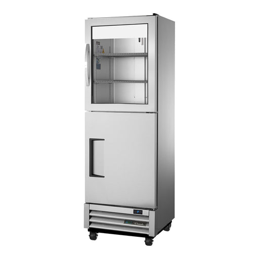 True T-15-1-G-1-HC - Half Glass, Half Solid Door Slimline Upright Fridge 632mm 290L