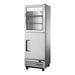 True T-15-1-G-1-HC - Half Glass, Half Solid Door Slimline Upright Fridge 632mm 290L