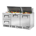 True TFP-72-30M-D-2-HC - 30 x 1/6 Pan Mega Top Salad Prep Fridge, 2 Drawer + 2 Door 1832mm