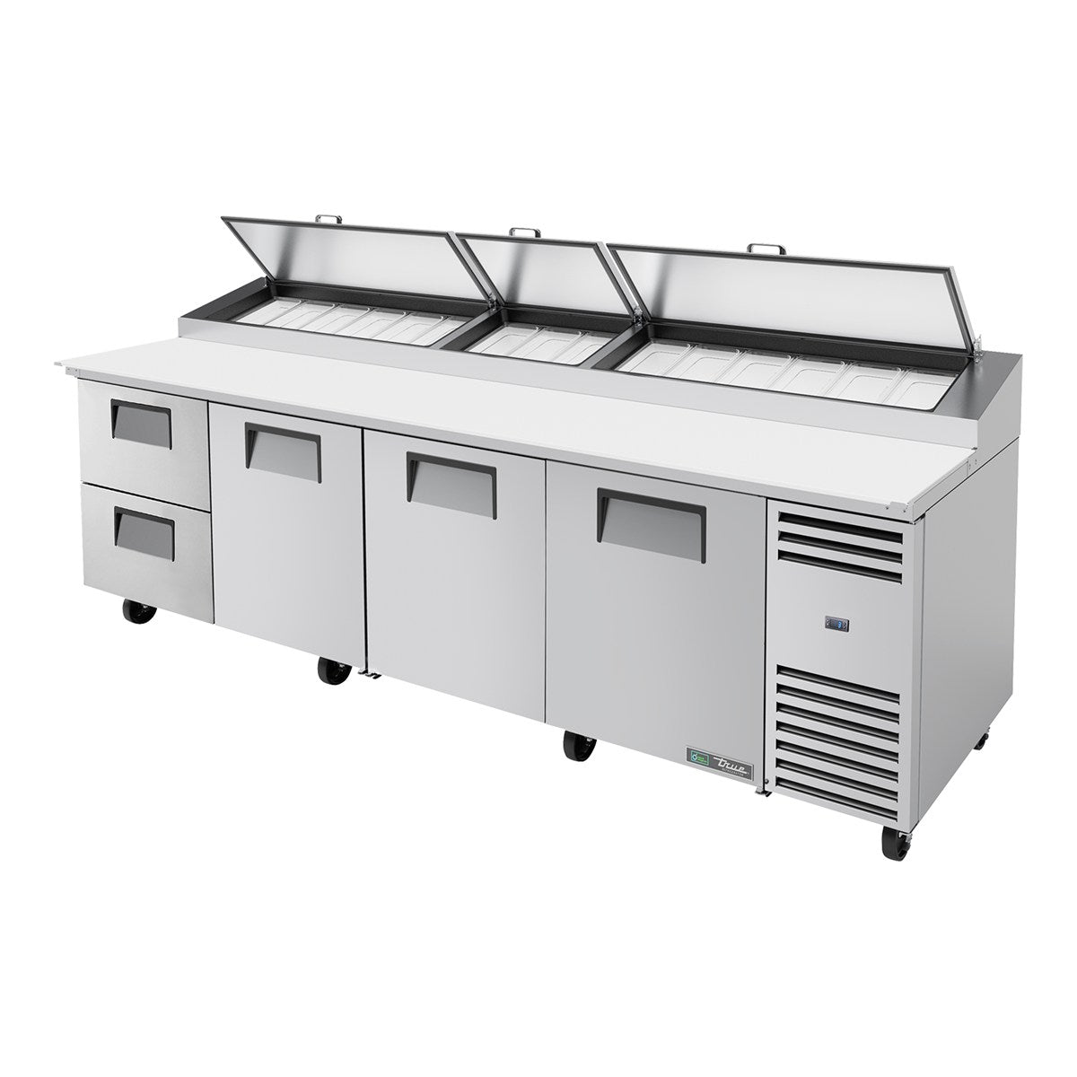 True TPP-AT-119D-2-HC - 15 x 1/3 Pan Pizza Prep Fridge, 2 Drawer + 3 Door 3029mm