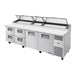 True TPP-AT-119D-4-HC - 15 x 1/3 Pan Pizza Prep Fridge, 4 Drawer + 2 Door 3029mm