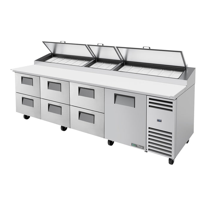True TPP-AT-119D-6-HC - 15 x 1/3 Pan Pizza Prep Fridge, 6 Drawer + 1 Door 3029mm