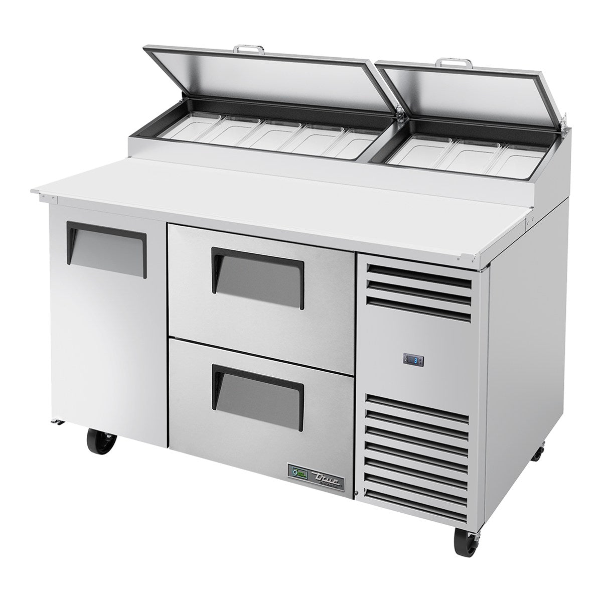 True TPP-AT-60D-2-HC - 8 x 1/3 Pan Pizza Prep Fridge, 2 Drawer + 1 Door 1531mm