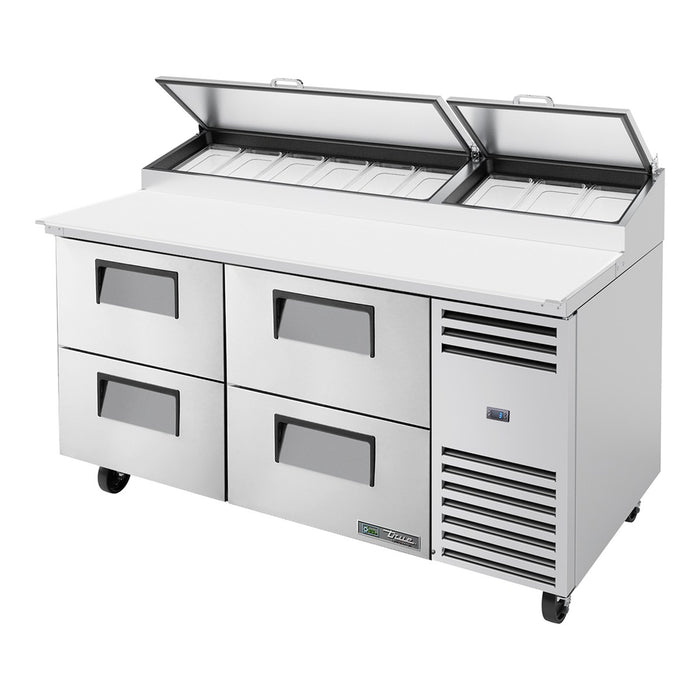 True TPP-AT-67D-4-HC - 9 x 1/3 Pan Pizza Prep Fridge, 4 Drawer 1709mm