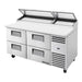 True TPP-AT-67D-4-HC - 9 x 1/3 Pan Pizza Prep Fridge, 4 Drawer 1709mm