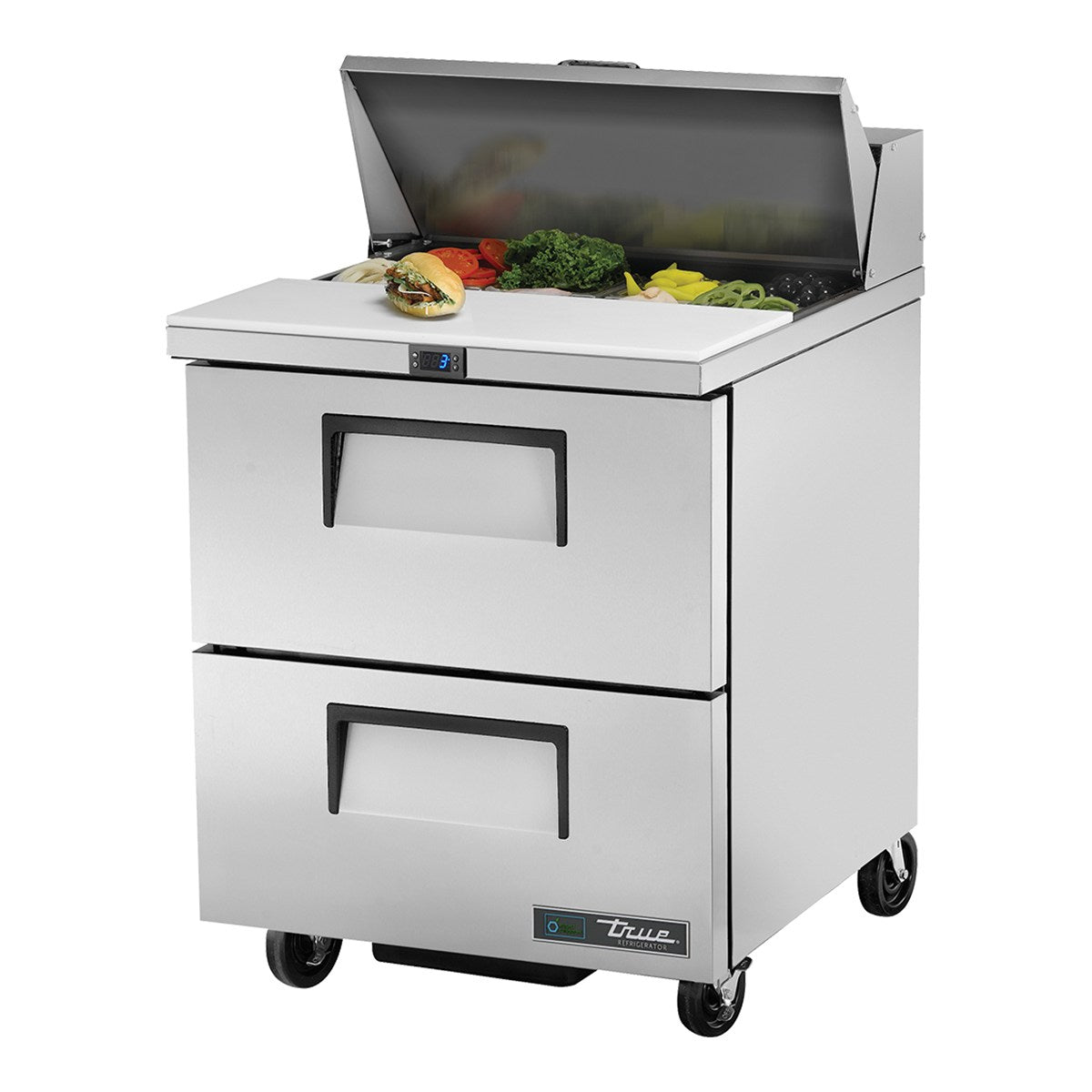 True TSSU-27-08D-2-HC - 8 x 1/6 Pan Salad Prep Fridge, 2 Drawer 702mm