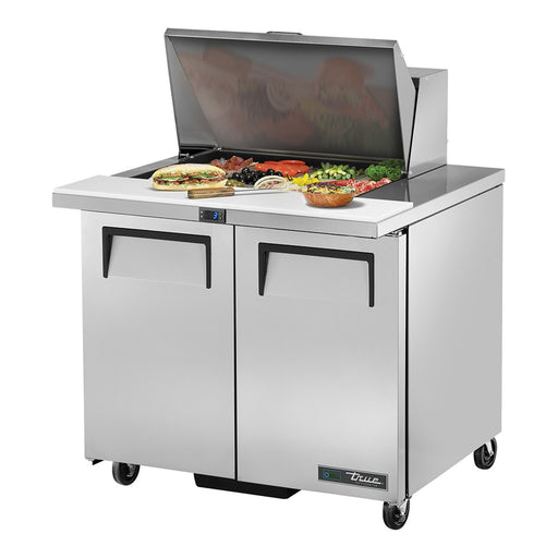 True TSSU-36-12M-B-HC - 12 x 1/6 Pan Mega Top Salad Prep Fridge, 2 Door 924mm