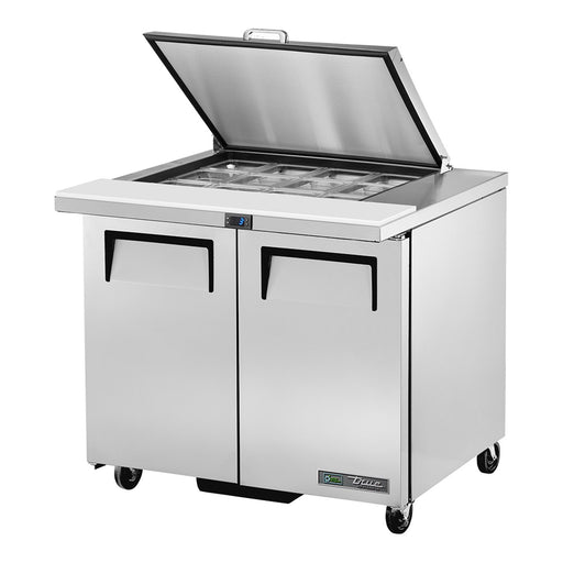 True TSSU-36-12M-B-HC - 12 x 1/6 Pan Mega Top Salad Prep Fridge, 2 Door 924mm