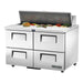 True TSSU-48-12D-4-HC - 12 x 1/6 Pan Salad Prep Fridge, 4 Drawer 1229mm