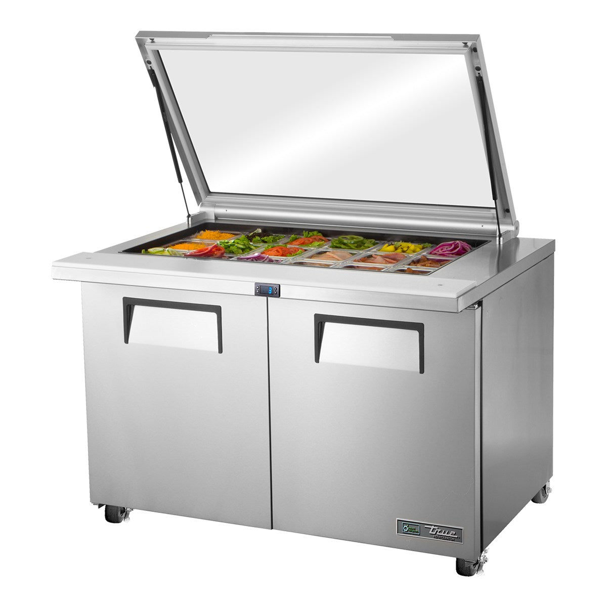 True TSSU-48-18M-B-HC - 18 x 1/6 Pan Mega Top Salad Prep Fridge, 2 Door 1229mm
