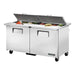True TSSU-60-16-DS-ST-HC - 16 x 1/6 Pan Dual-Sided Salad Prep Fridge, 2 Door 1534mm