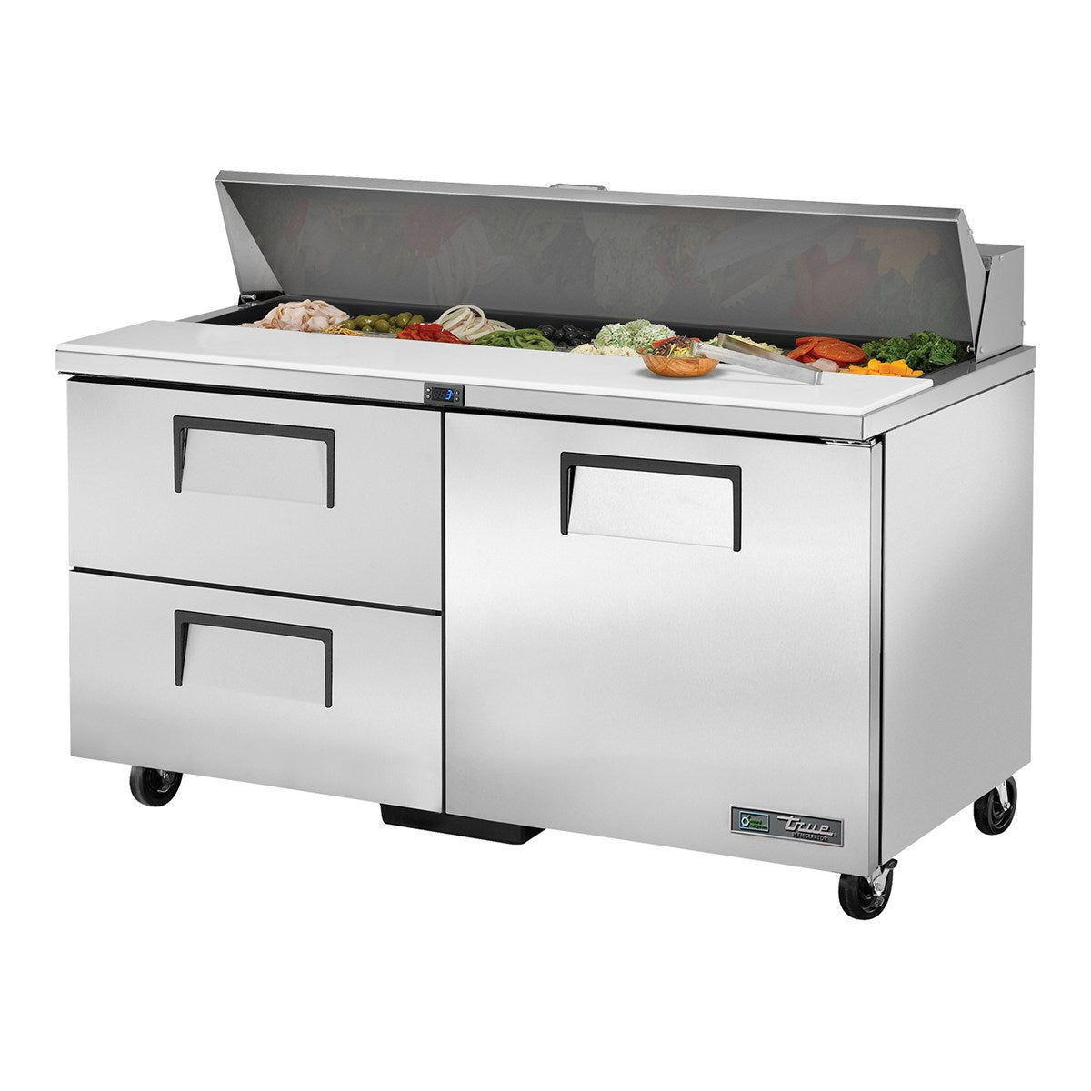 True TSSU-60-16D-2-HC - 16 x 1/6 Pan Salad Prep Fridge, 2 Drawer + 1 Door 1534mm