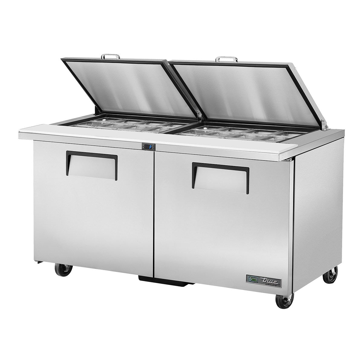 True TSSU-60-24M-B-ST-HC - 24 x 1/6 Pan Mega Top Salad Prep Fridge, 2 Door 1534mm