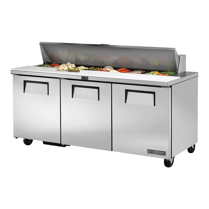 True TSSU-72-18-HC - 18 x 1/6 Pan Salad Prep Fridge, 3 Door 1839mm