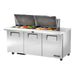 True TSSU-72-24M-B-ST-HC - 24 x 1/6 Pan Mega Top Salad Prep Fridge, 3 Door 1839mm