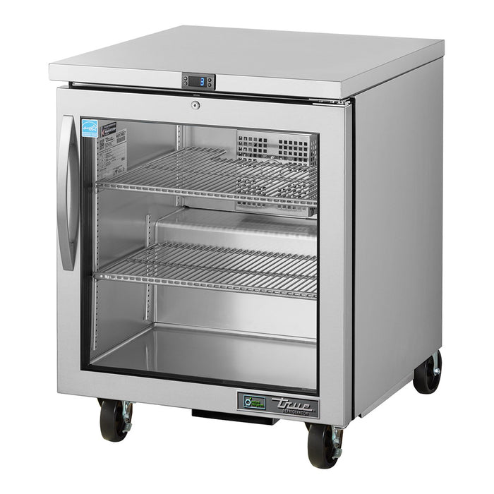 True TUC-27G-HC - 1 Glass Door Undercounter Fridge 702mm 143L