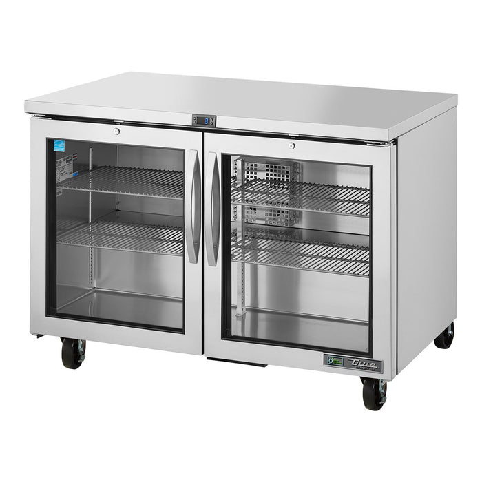True TUC-48G-HC - 2 Glass Door Undercounter Fridge 1229mm 278L