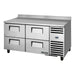 True TWT-67D-4-HC - 4 Drawer Deep Worktop Fridge 1709mm 205L