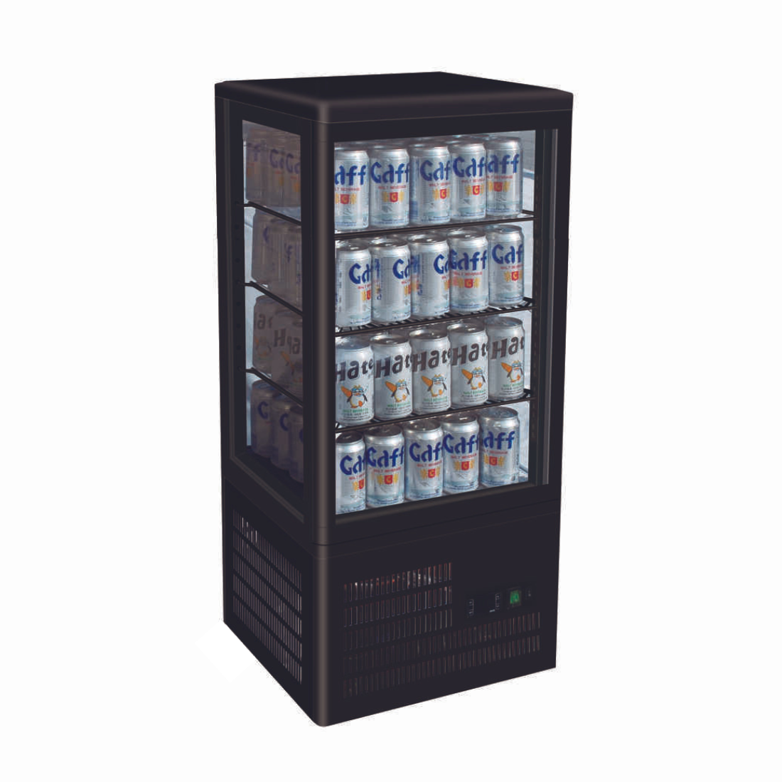 FED Thermaster TCBD78B - Four-Sided Countertop Drink Fridge Black 78L
