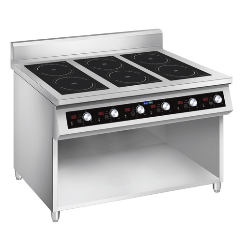 Electmax EIC9-1200P - 900 Series 6 Burner Induction Cooktop with Splashback on Stand