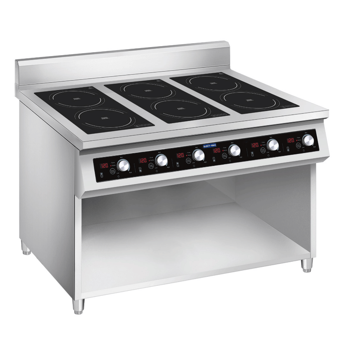 Electmax EIC9-1200P - 900 Series 6 Burner Induction Cooktop with Splashback on Stand