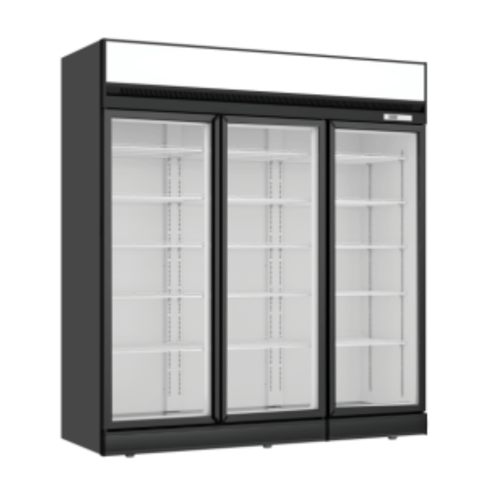 FED Thermaster LG-1563DF - Triple Glass Door Upright Display Freezer Black 1563L
