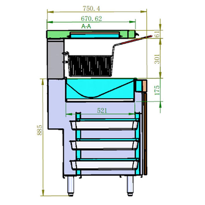 Frymax VX15E - Freestanding Chip Dump & Fry Warming Station - image 10