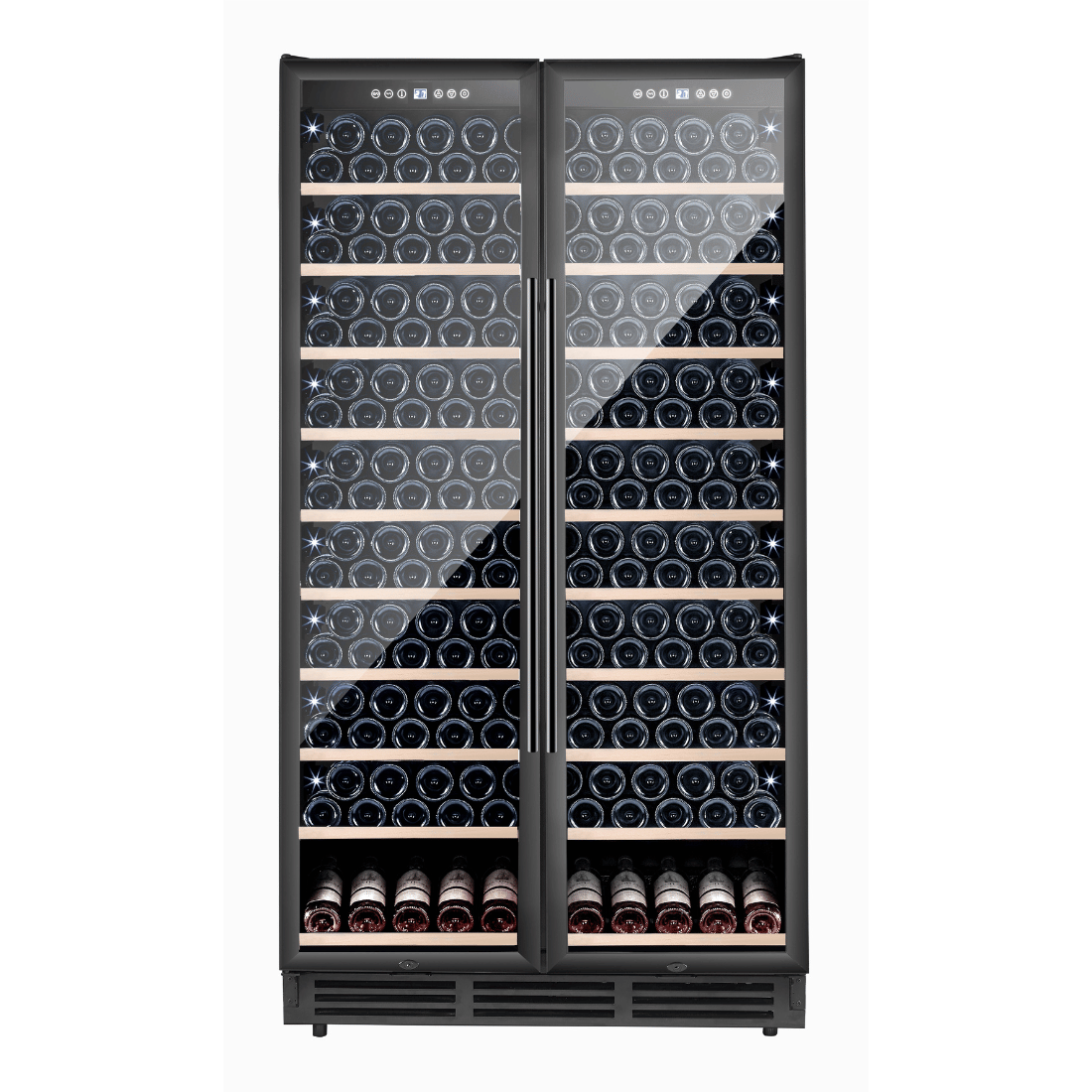 FED Thermaster WB-218B - Dual Zone Two Door Wine Fridge 218 Bottles