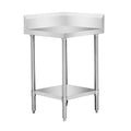 Modular Systems WBCB6-0600/A - Premium Stainless Steel Corner Workbench with Splashback 600 x 600mm