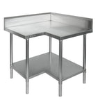 Modular Systems WBCB6-0900/A - Premium Stainless Steel Corner Workbench with Splashback 900 x 900mm