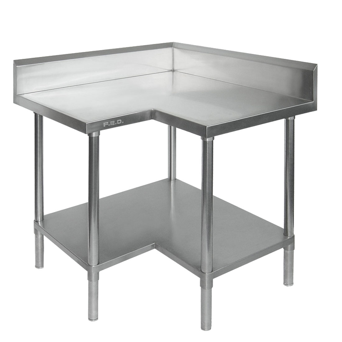 Modular Systems WBCB6-0900/A - Premium Stainless Steel Corner Workbench with Splashback 900 x 900mm