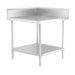 Modular Systems WBCB7-0700/A - Premium Stainless Steel Corner Workbench with Splashback 700 x 700mm