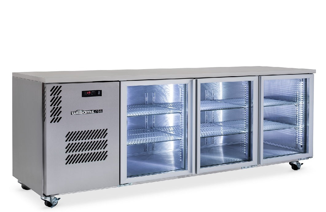 Williams Cameo Mini HCM2UGSHC - 2 Door Stainless Steel Undercounter Display Fridge 1497mm