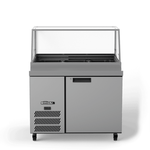 Williams Banksia HSP3UBA - 1 Door White Colorbond Prep Counter Fridge With Flat Blown Air Well 1120mm 250L