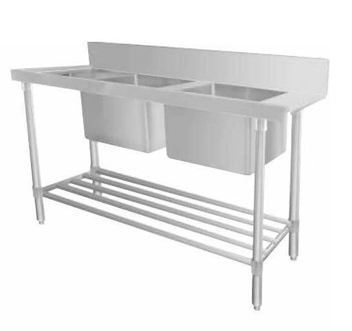 Simco WSS27165 - Dishwasher Inlet Bench with Double Sink 1650 x 700mm
